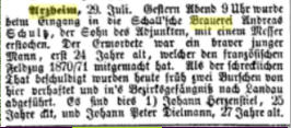 1872: Mord in der Schallschen Brauerei